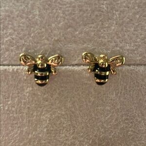 2/$12 Gold and Black Bee Stud Earrings